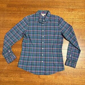 Brooks Brothers Red Fleece Plaid Shirt 6 Purple Green Button Down Preppy